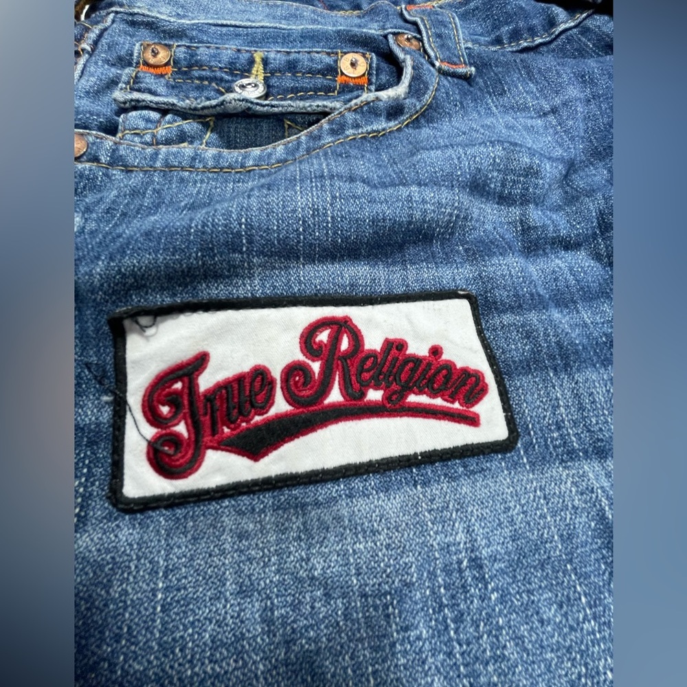 True Religion Straight Flap Patches Jeans Size 34 - Picture 9 of 16